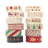 Kép 1/4 - Washi tape öntapadós dekorszalag szett - Fehér Karácsony (12 db)