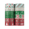 Kép 1/3 - Washi tape öntapadós dekorszalag szett - Zöld Karácsony (12 db)
