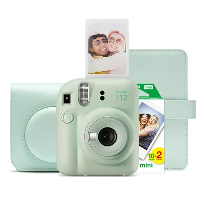 INSTAX MINI 12  classic CSOMAG - MINT GREEN  (Gép + Film + Album + Tok)