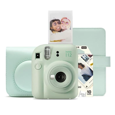 INSTAX MINI 12 classic CSOMAG - CLAY WHITE (Gép + Film + Album + Tok)