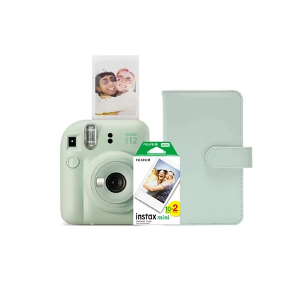 INSTAX MINI 12 MINT GREEN CSOMAG (Mini12+dupla film+album, díszdobozban)
