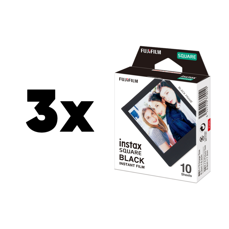 3 x 10 Fujifilm instax SQUARE BLACK film