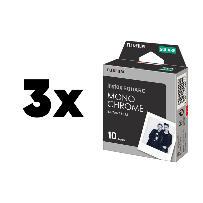 3 x 10 Fujifilm instax SQUARE Monochrome film