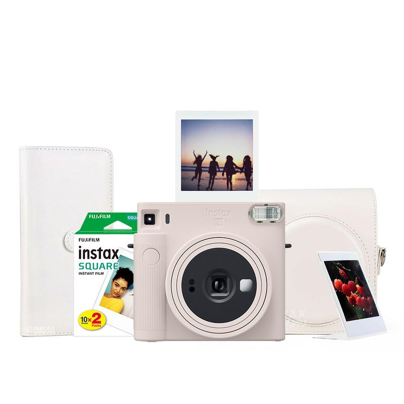 Instax SQUARE SQ1 SZETT - KRÉTA FEHÉR (GÉP + FILM + TOK + ALBUM + KÉPTARTÓ)