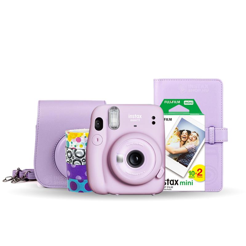 Instax Mini 11 Tavaszi Csomag - Lilac (GÉP + TOK + FILM + ALBUM + Washitape + ajándék)