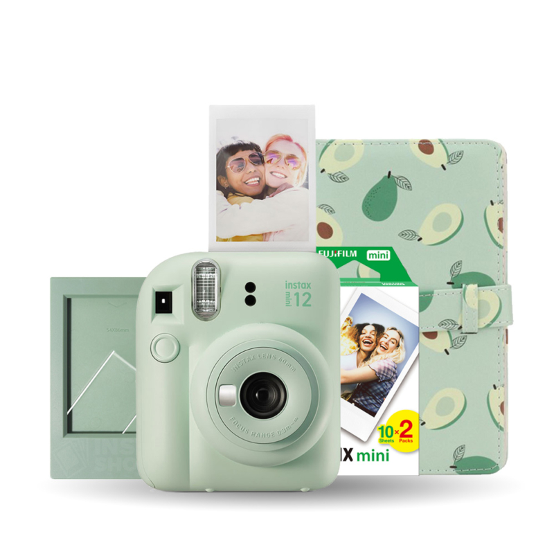 Instax Mini 12 Limitált csomag - Mint Green (Gép + Film + Album + Képtartó)