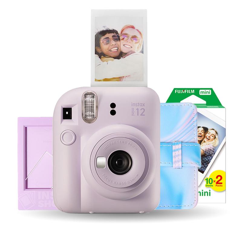 Instax Mini 12 Tavaszi csomag - LILAC PURPLE (Gép + Film + Album + Képtartó)