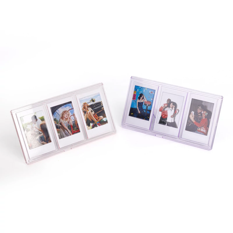 Instax Mini képtartó - 3 fotónak - Rózsaszín