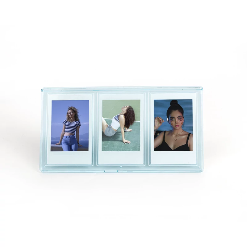 Instax Mini képtartó - 3 fotónak - Kék