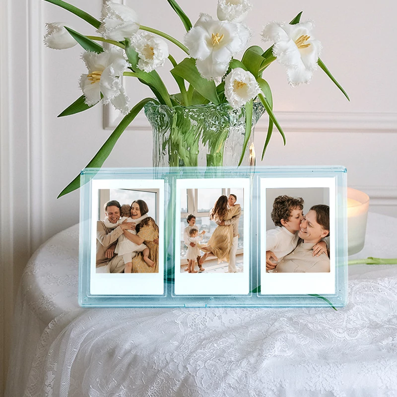 Instax Mini képtartó - 3 fotónak - Kék