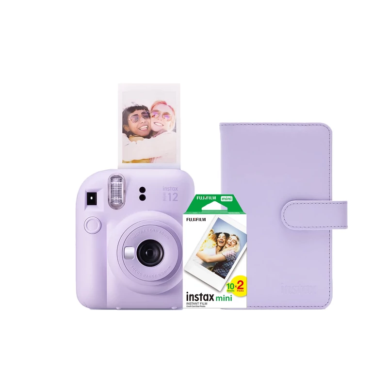 INSTAX MINI 12 LILAC PURPLE CSOMAG  (Mini12+dupla film+album, díszdobozban)