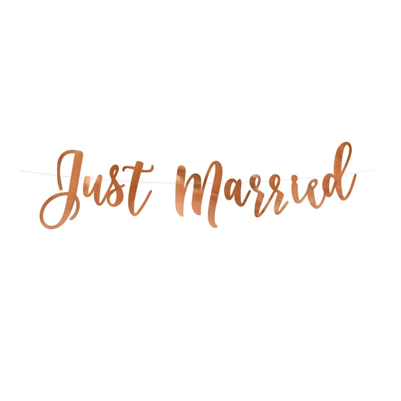 Girland Just Married, rose gold, 20x77cm