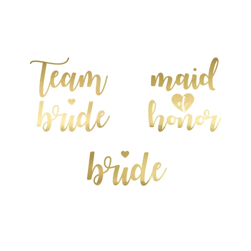 Team bride lemosható tetoválás - arany