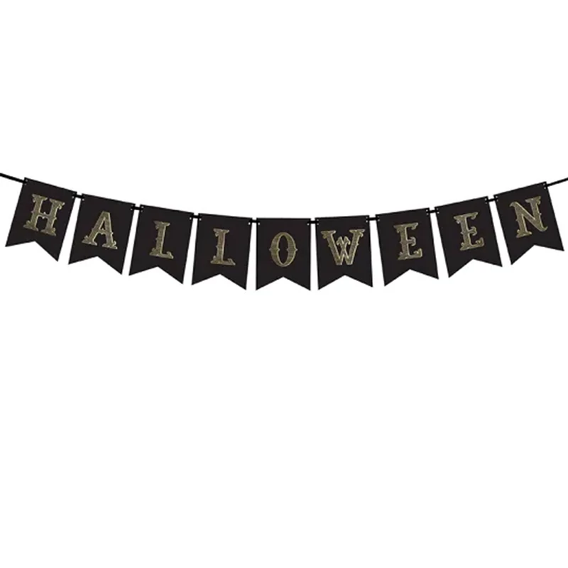 HALLOWEEN fekete zászlófüzér
