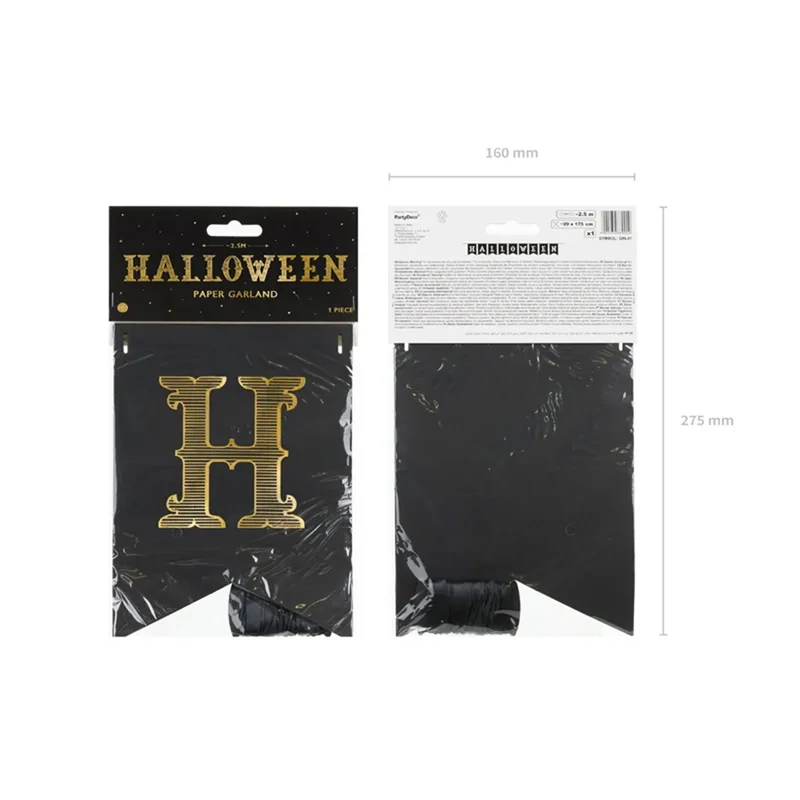 HALLOWEEN fekete zászlófüzér