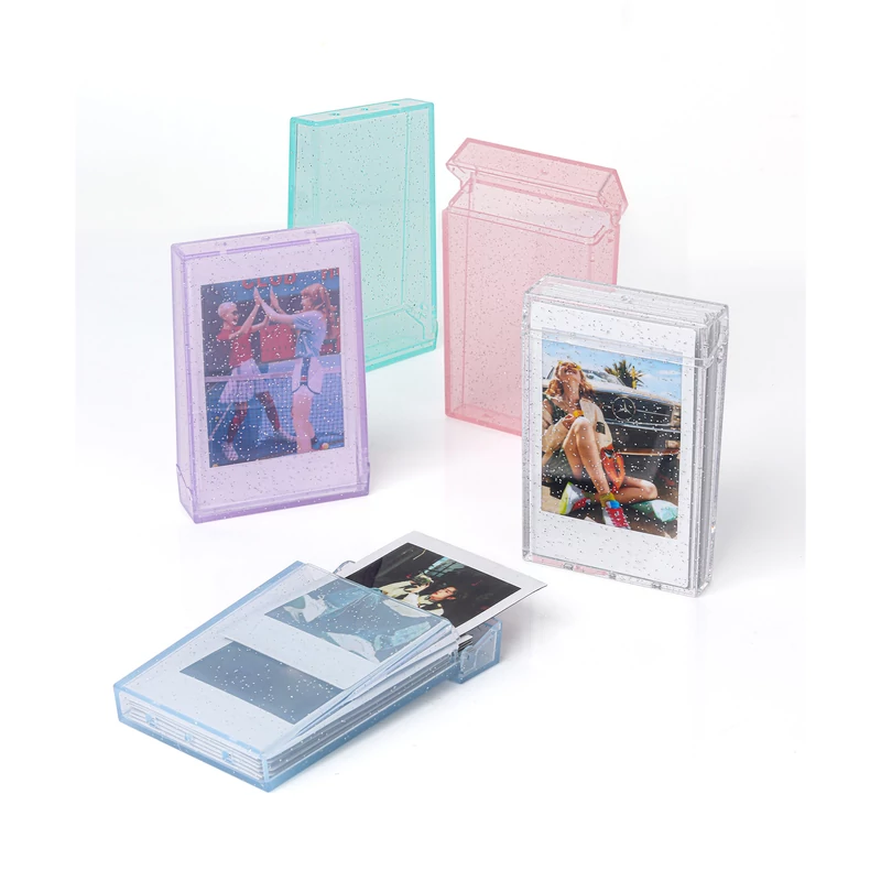 Instax Mini Glitteres képtartó doboz - zöld