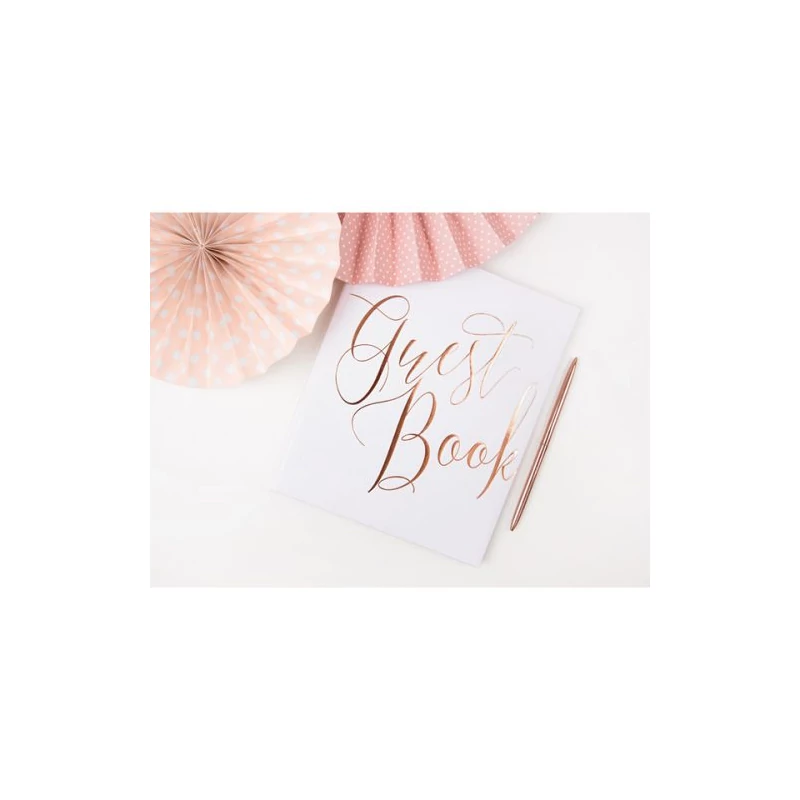 Esküvői Vendégkönyv – Fehér - Rose Gold