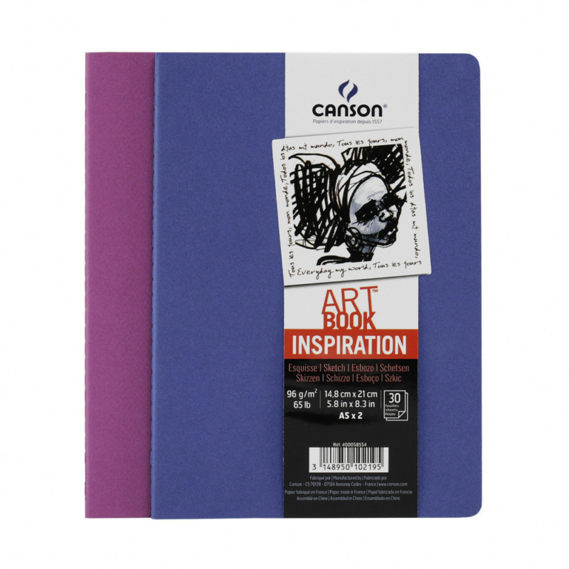 CANSON Inspiration Art Book Vázlatfüzet szett A5 - Kék-Viola