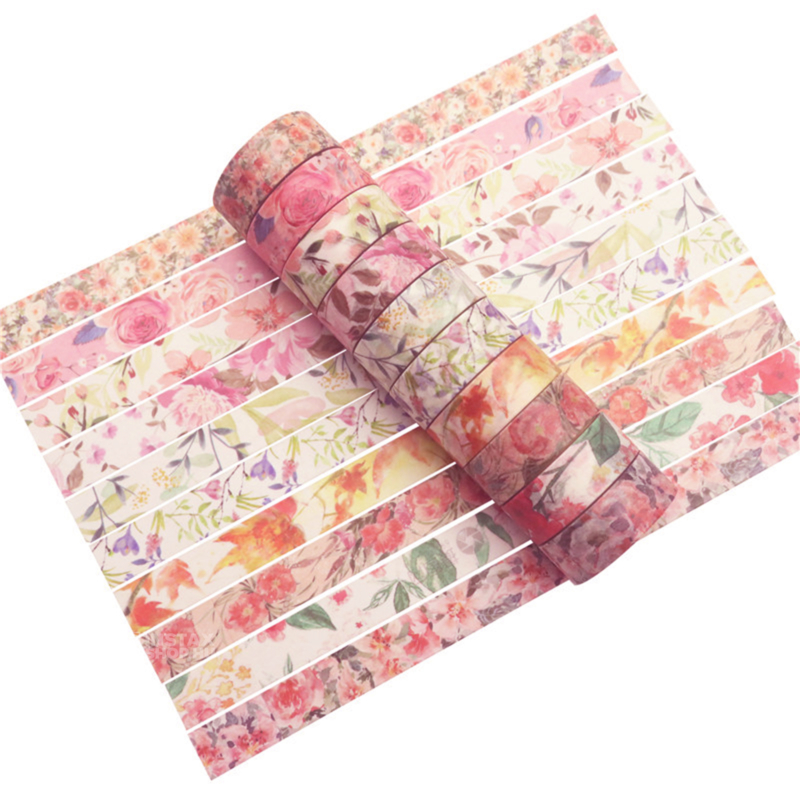 Washi tape öntapadós dekorszalag szett - Rózsaszín tavasz