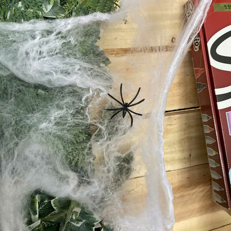 Spider Web Dekorációs pókháló pókokkal